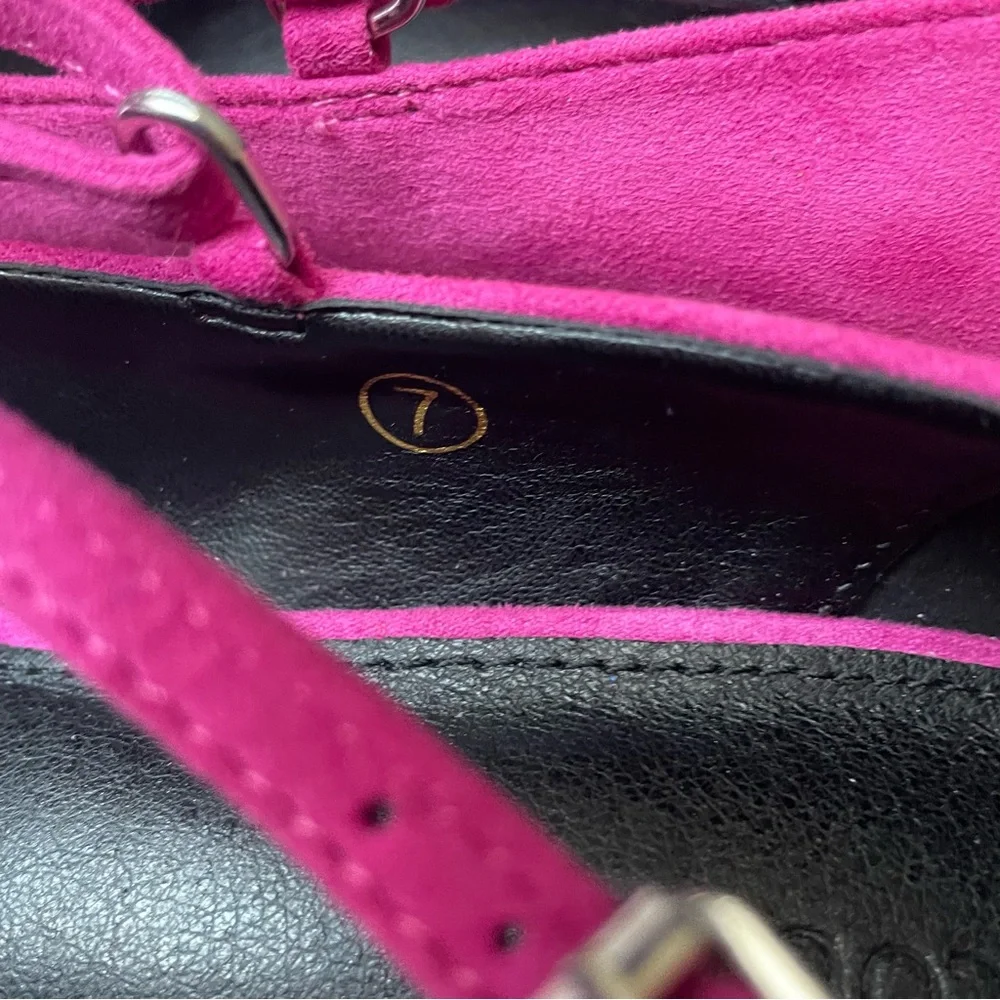 Pink Suede Mary Jane Platform Heels, 7 - Picture 6 of 11